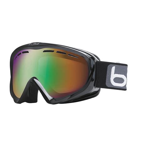 Bolle Y6 OTG Ski/Snowboard Goggles - Shiny Black Frame, Green Lens ...