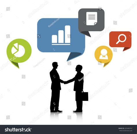 Silhouettes Two Businessmen Shaking Hands Work Stock Vector (Royalty ...