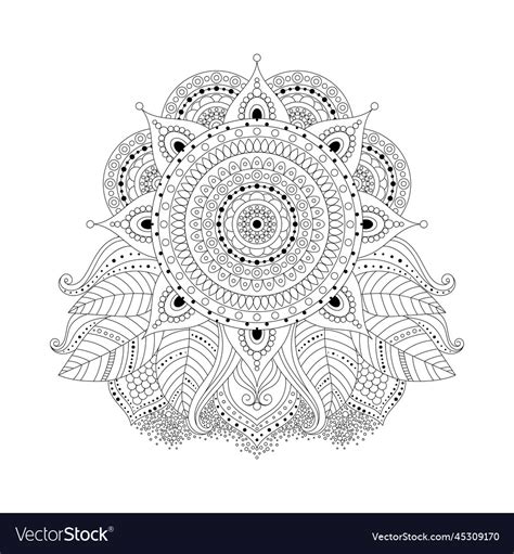 Floral ornament black and white Royalty Free Vector Image