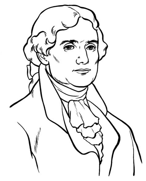 US President Thomas Jefferson Coloring Page