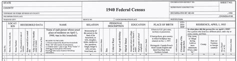 1940 Census Form Printable - Printable Forms Free Online