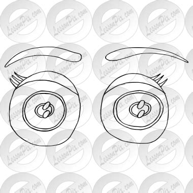 Cartoon Eyes Outline for Classroom / Therapy Use - Great Cartoon Eyes Clipart