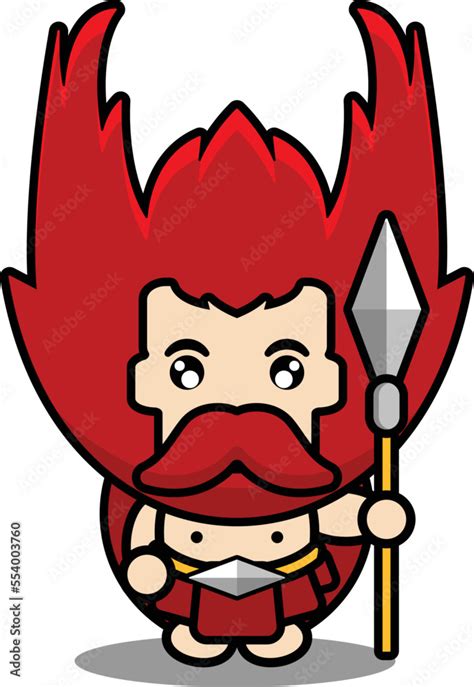 cartoon illustration of cute ares character Stock Vector | Adobe Stock