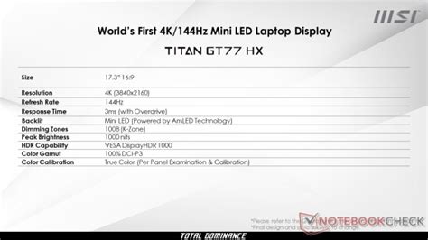 MSI TITAN GT77 gaming laptop: 4K 144Hz Mini-LED display + RTX 4090 ...