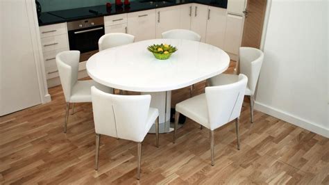 2024 Best of White Gloss Round Extending Dining Tables