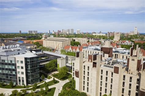 University of Chicago Campus Stock Image - Image of aerial, lake: 19456007