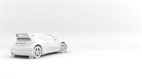 Premium Photo | A white 3d model car with white background. Idea for designing.