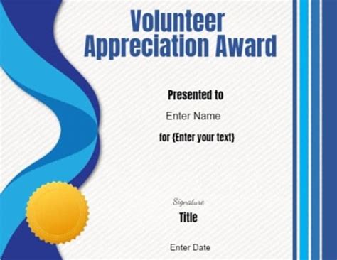 Volunteer Certificate of Appreciation | Customize Online then Print