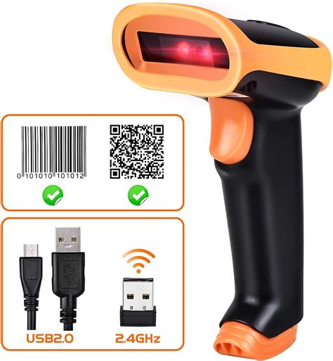 Amazon.com : BEVA 1D 2D QR Wireless Barcode Scanner Handeld Automatic 2-in-1 Bar Code Reader 2 ...