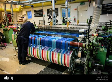 Modern weaving machine producing elaberate patterned textile for the ...