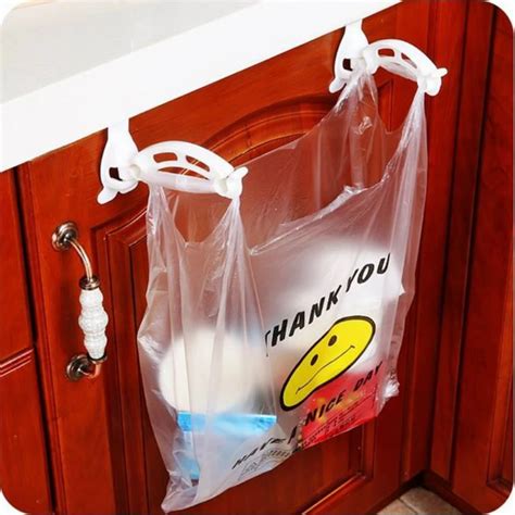 ABS Garbage Bag Holder Kitchen Cabinet bags Hooks Trash Garbage Bag ...