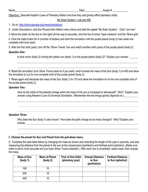 38 my solar system lab worksheet answers - Worksheet Master