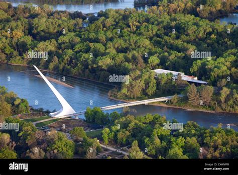 Aerial view of the Sundial Bridge, Redding, California Stock Photo - Alamy