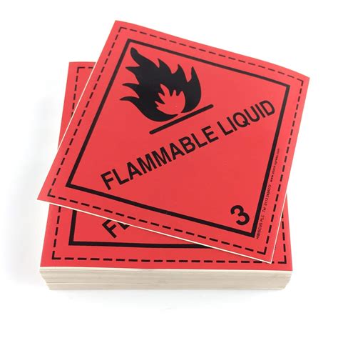 Class 3 Labels. Flammable Liquid 100mm x 100mm (singles) - Stock-Xpress.com