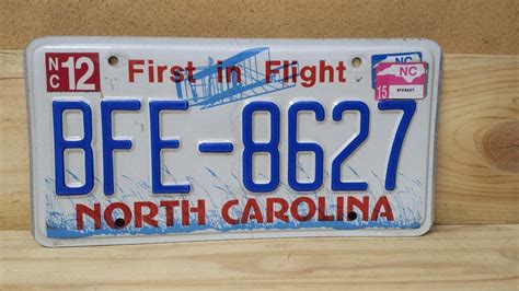 2015 North Carolina License Plate NC BFE-8627