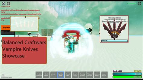Roblox Balanced Craftwars Vampire Knives Showcase - YouTube