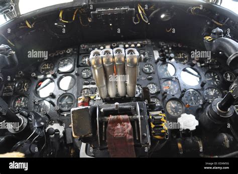 Avro Vulcan bomber plane cockpit details, illustrating Cold War era ...