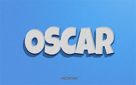 Oscar, blue lines background, with names, Oscar name, male names, Oscar ...