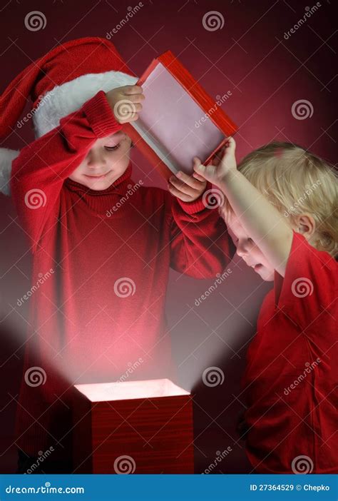 Open christmas gift-box stock image. Image of caucasian - 27364529