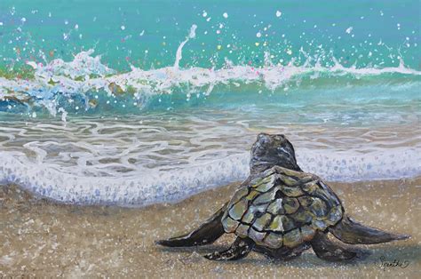 Baby Sea Turtle's First Splash - Baby Sea Turtle Decor - Sea Turtle Wall Art Nursery | Sea ...