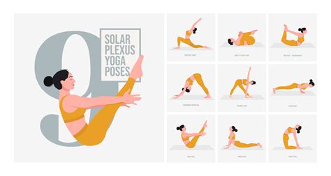 Solar Plexus Chakra Yoga poses. Young woman practicing Yoga pose. Woman workout fitness, aerobic ...