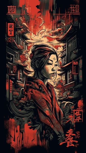 Premium AI Image | A poster for a movie called the geisha