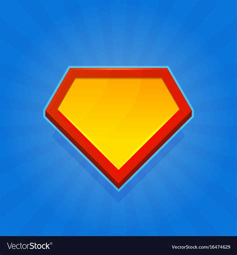 Blank superhero logo icon on blue background Vector Image