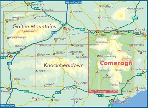 Comeragh 1:25000 Encapsulated Map | Mountain Maps | store.adventure.ie ...