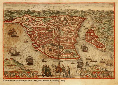 Constantinople in the 1600th century. | Map, Antique maps, Byzantium