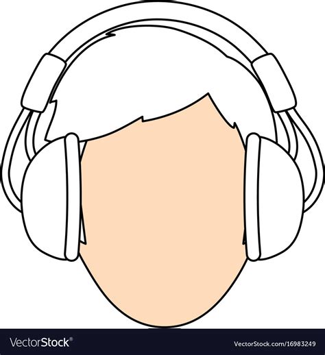 Man with headphones Royalty Free Vector Image - VectorStock