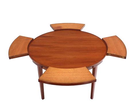 Rare Danish Modern Teak Round Expandable Top Dining Table at 1stdibs