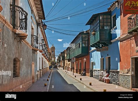 Colonial architecture in the streets of Potosi, Bolivia Stock Photo - Alamy