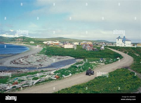 USA Alaska Aleutian Islands Umnak Island Bering Sea Nikolski native ...