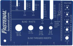 3 3/16" x 5 1/2" Packaged Rivet Gauge | Fastenal