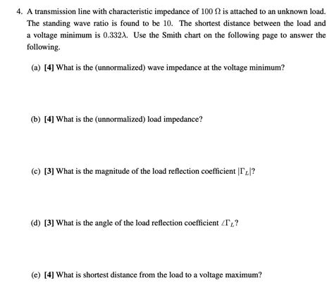 Solved 4. A transmission line with characteristic impedance | Chegg.com