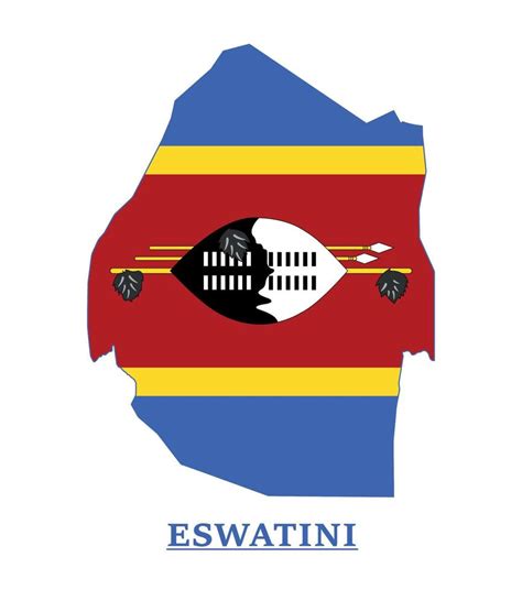 Eswatini National Flag Map Design, Illustration Of Eswatini Country Flag Inside The Map 13262365 ...