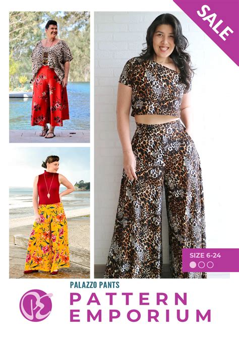 Palazzo Pants Sewing Pattern - PATTERN EMPORIUM Palazzo Pants Pattern ...