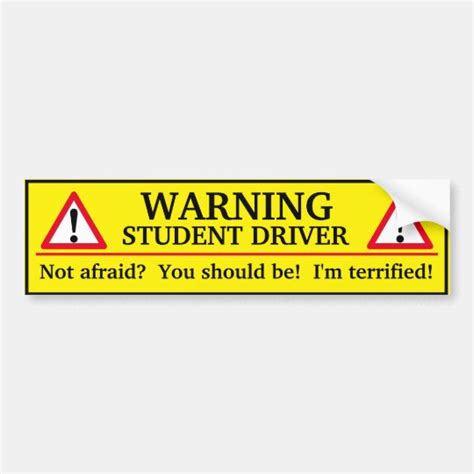 Warning Student Driver Bumper Sticker | Zazzle.co.uk