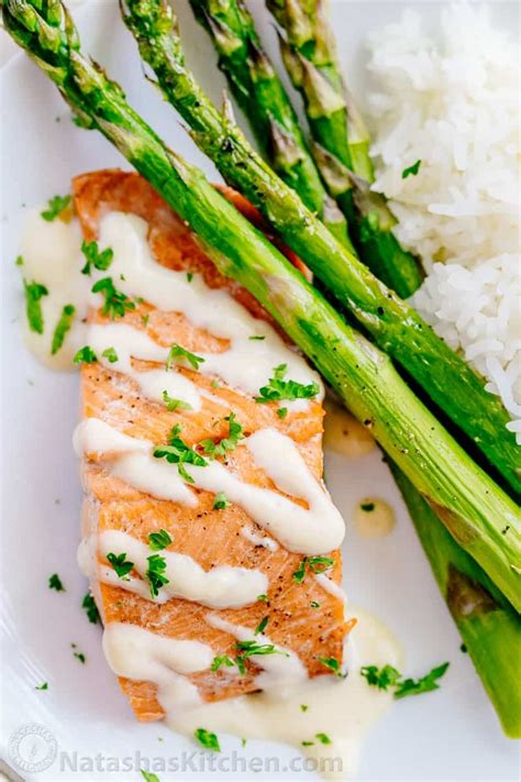 Oven Baked Salmon with Lemon Cream Sauce