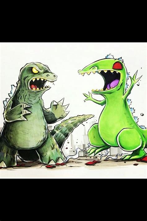 Godzilla vs Reptar by Christopher Uminga | Cute drawings, Godzilla vs ...