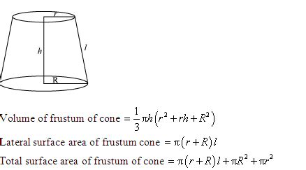 What is a frustum What is the total surface area, curved surface area ...