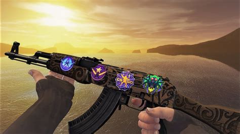 AK-47 "Uncharted" Skin Showcase | SHATTERED WEB Stickers || CS:GO - YouTube