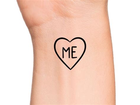 Love Me Temporary Tattoo Heart Tattoo - Etsy