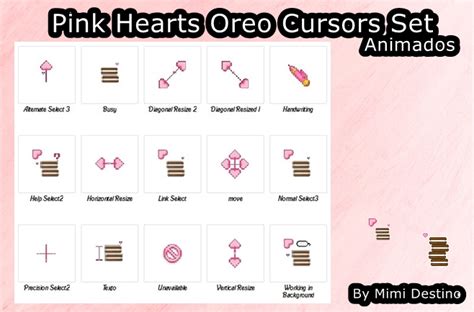 Kawaii Cute Pink Heart Oreo Cursors Cursores by Nalexnu on DeviantArt