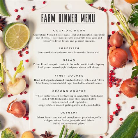 Farm Dinner Menu Reveal | Peltzer Family Cellars