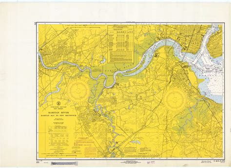 Raritan River Raritan Bay to New Brunswick 1969 - Old Map Nautical ...