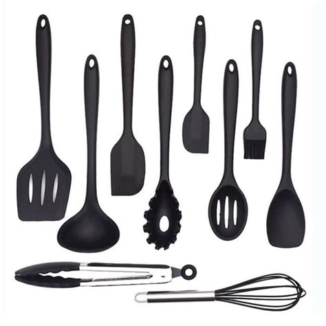 10 Pcs Cuisine Ustensiles de cuisine Ensemble antiadhésif Kit en acier ...