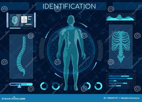 Body Scan For Health Analysis, Futuristic Hud Interface Hologram Stock ...