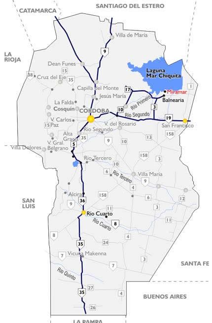 Mapa de Miramar, Córdoba