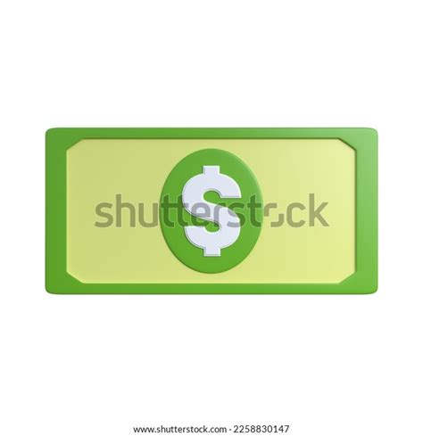 3d Render Single Green Dollar Bill Stock Illustration 2258830147 ...